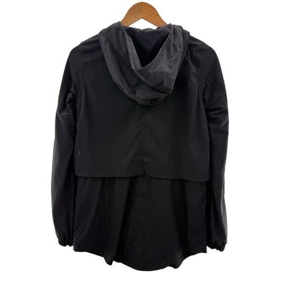 Lululemon Yogi Anorak Jacket Full Zip Hooded Sporty Black Activewear Size 4 - Picture 13 of 16